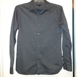 John Varvatos Dress Shirt - Dark Navy Blue Pattern - Men's Size Medium